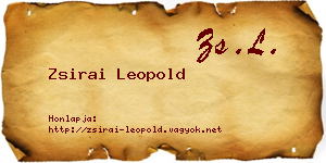 Zsirai Leopold névjegykártya
