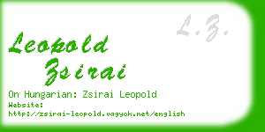 leopold zsirai business card